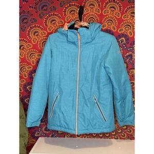 Roxy Girls XL 14 Ski Coat Waterproof Teal Coral Hood Winter Snowboarding Dry Fli